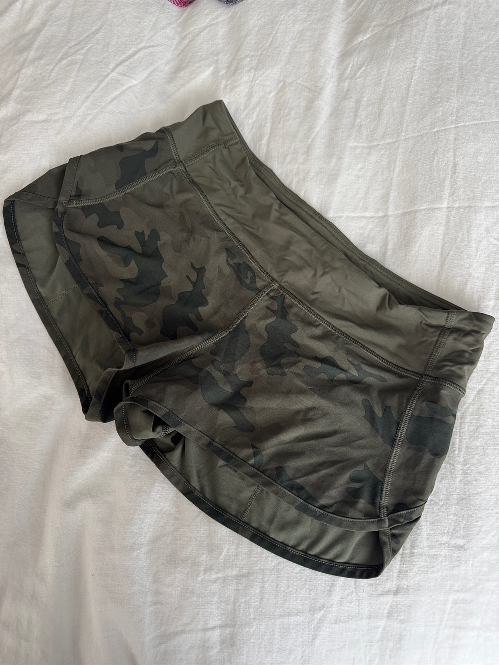lululemon athletica Olive Camo fast and free shorts